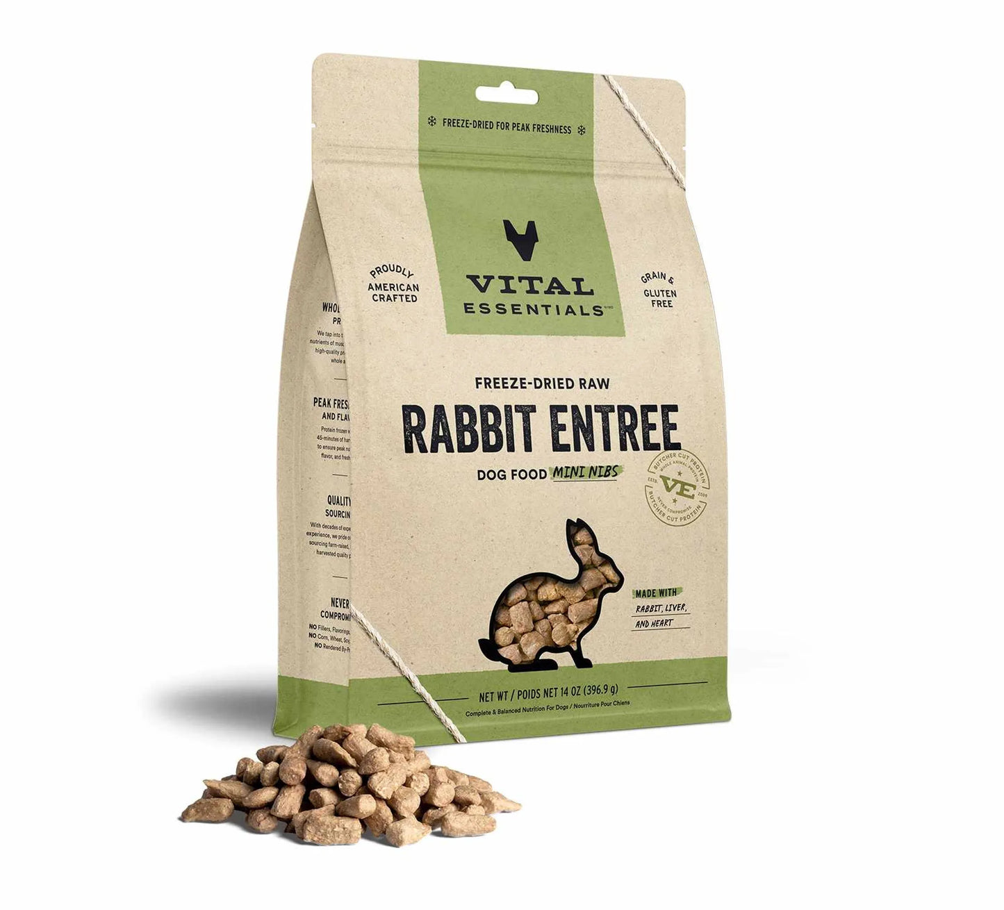 Rabbit Mini Nibs Dog Food | Freeze-Dried Raw Rabbit | High Protein Treats, Mini Size