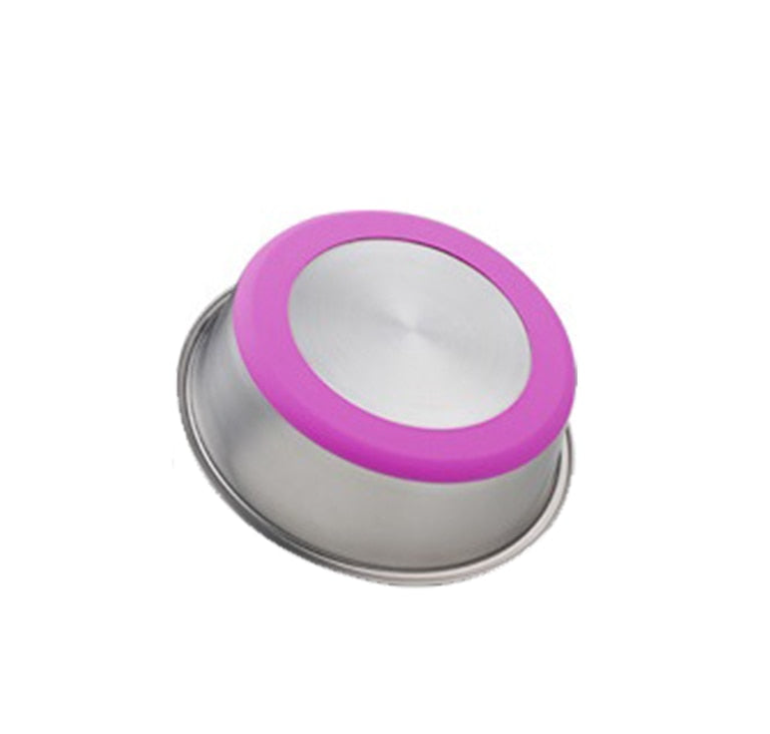Stainless Steel Pet Bowl with Silicone Base – Non-Slip Dog & Cat Food Bowl