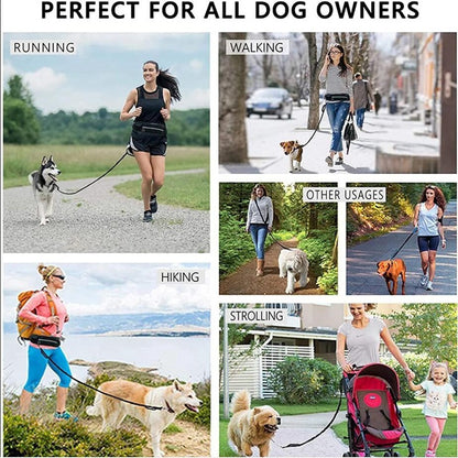 Hands-Free Dog Leash | Neoprene & Mesh Design | Adjustable Reflective Walking, 39”–53.5”