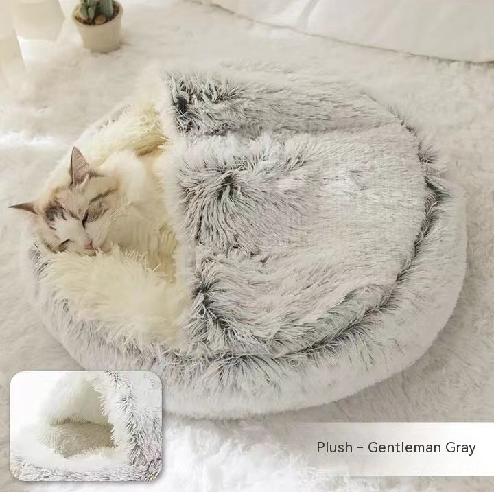 Pet Bed for Cats & Dogs | 2-in-1 Plush Convertible & Cozy Sleeping Spot, Small-Large