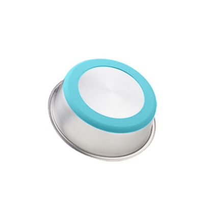 Stainless Steel Pet Bowl with Silicone Base – Non-Slip Dog & Cat Food Bowl