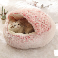 Pet Bed for Cats & Dogs | 2-in-1 Plush Convertible & Cozy Sleeping Spot, Small-Large