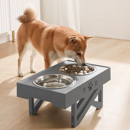 Dog Food Bowl | Plastic Design | Height-Adjustable & Comfortable Dining, 440×274.8×288mm
