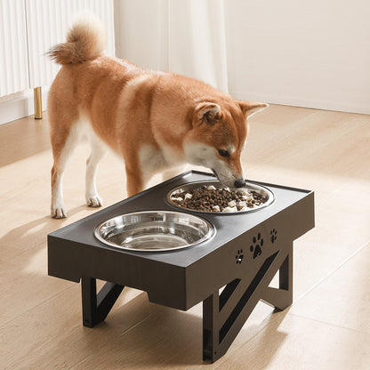 Dog Food Bowl | Plastic Design | Height-Adjustable & Comfortable Dining, 440×274.8×288mm