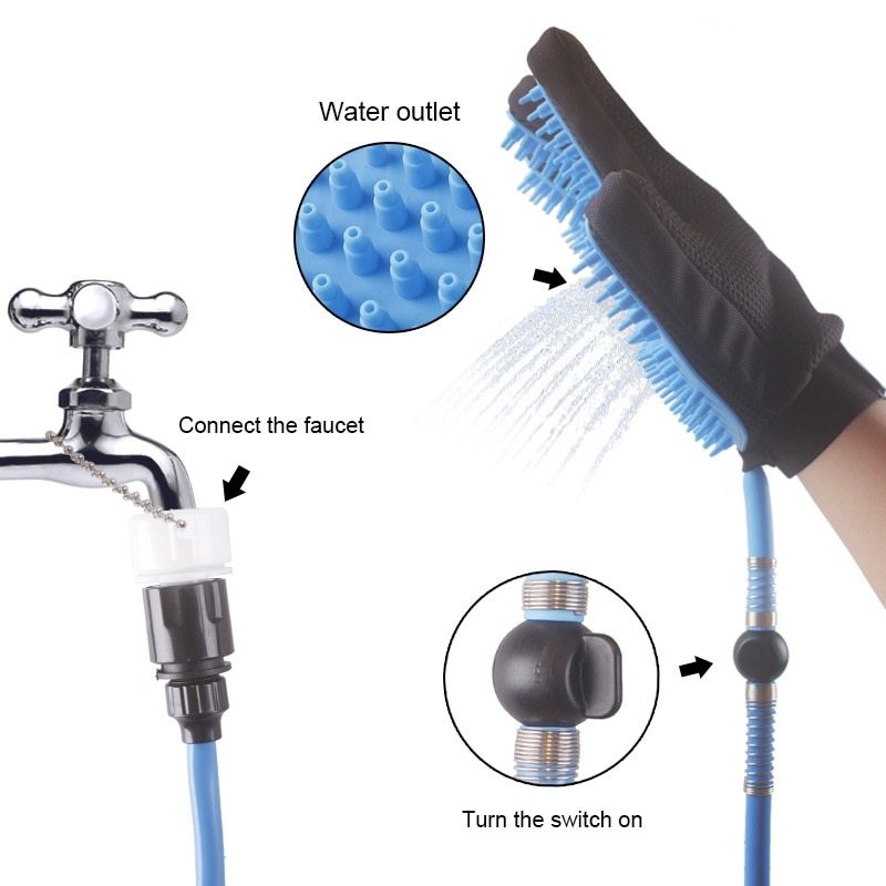 Dog Shower Sprayer | Silicon& ABS Design | Handheld Bath & Massage Tool, 98.5-inch
