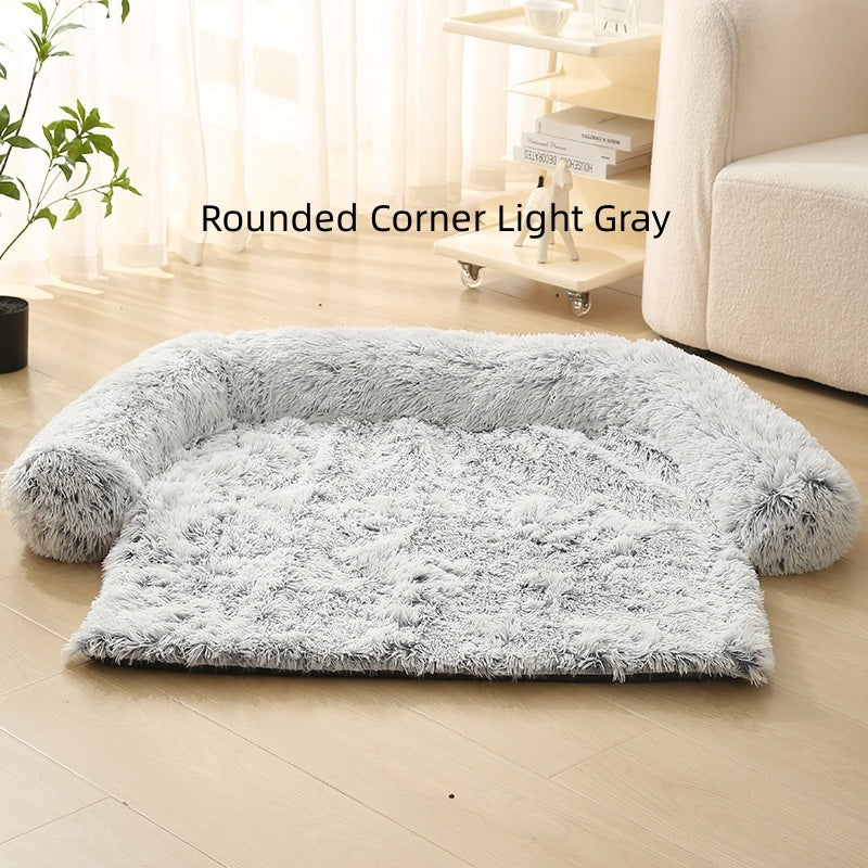 Pet Sofa Cushion | Plush Cloth Design | Warm & Cozy Bed for Dogs, S–XL