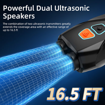 Ultrasonic Dog Repeller | Plastic Design | Stop Bites Instantly & Double-Head Safety, Range 16.5ft