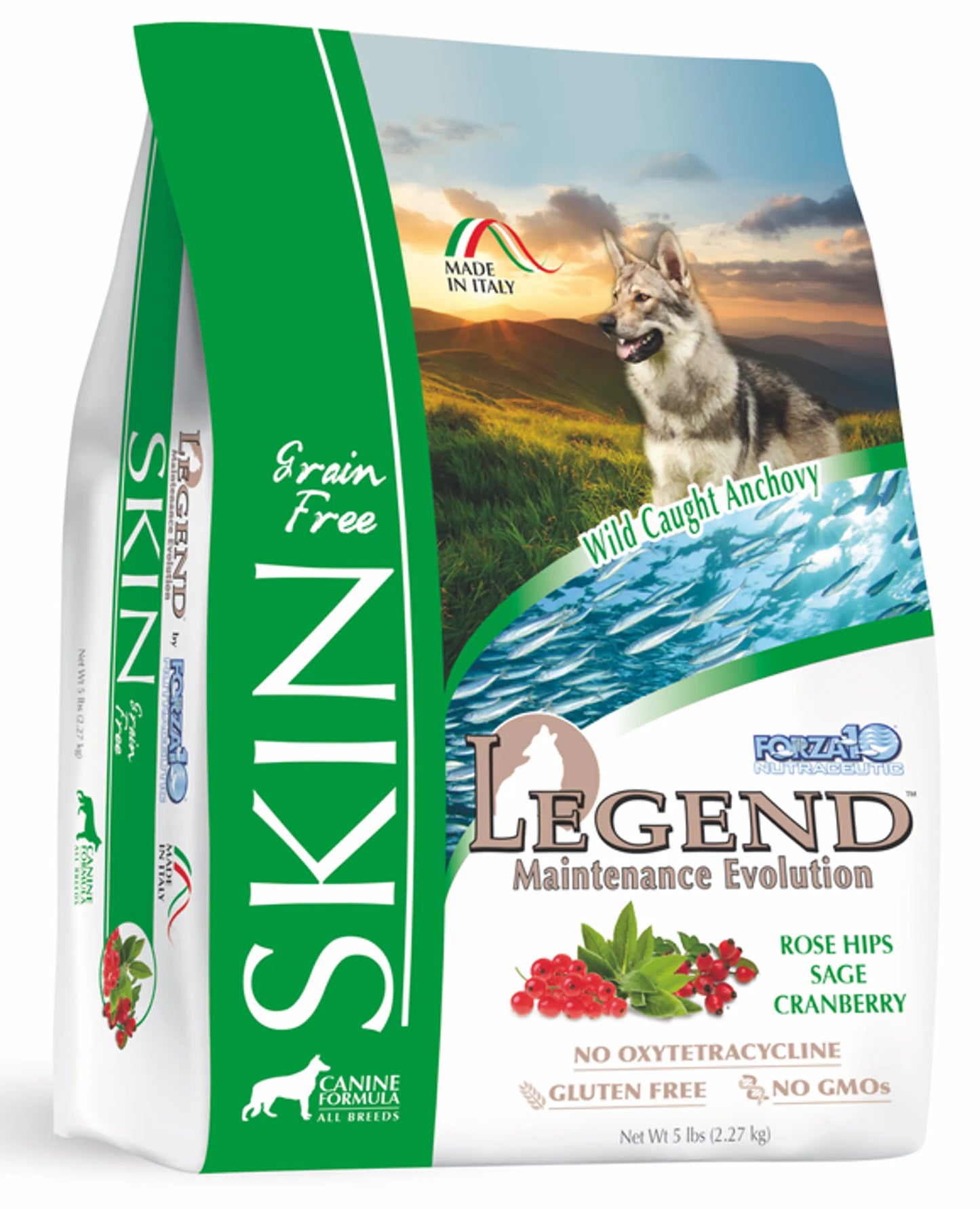 Forza10 Legend Skin Dog Food | Grain-Free Dry Recipe | Supports Skin & Coat Health