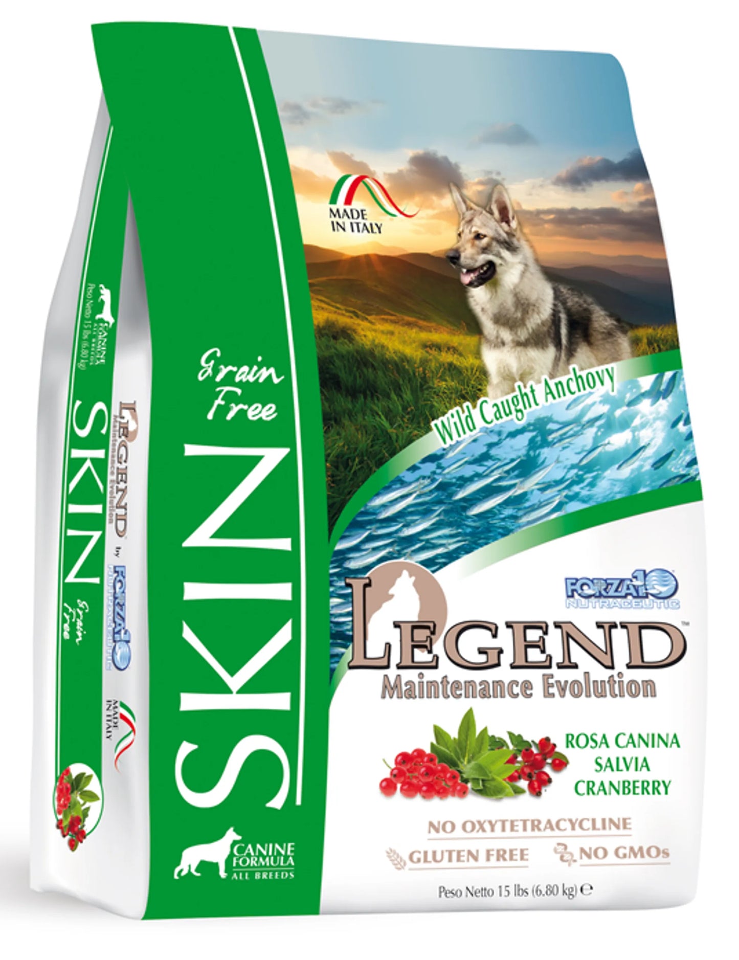 Forza10 Legend Skin Dog Food | Grain-Free Dry Recipe | Supports Skin & Coat Health