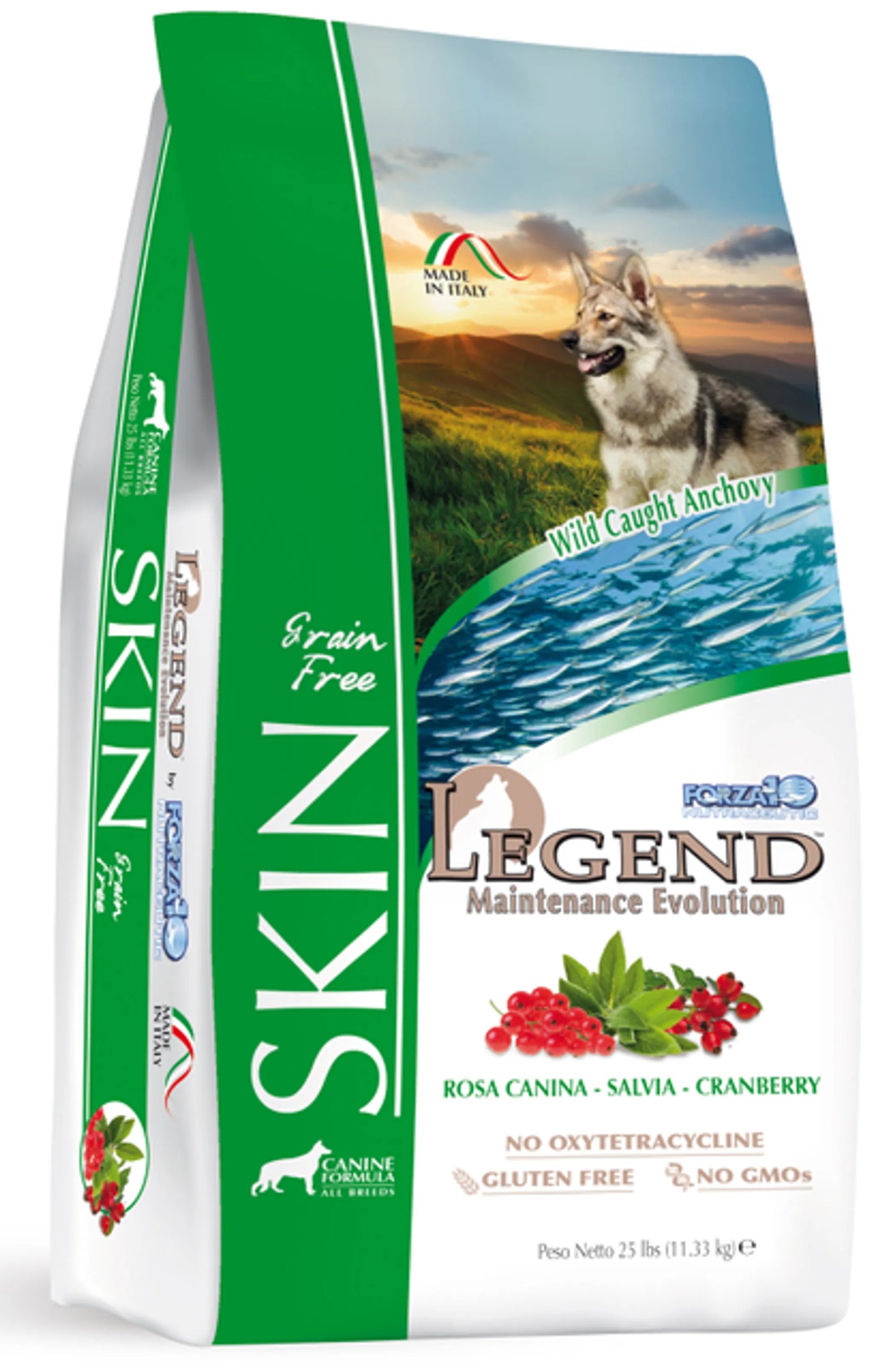 Forza10 Legend Skin Dog Food | Grain-Free Dry Recipe | Supports Skin & Coat Health