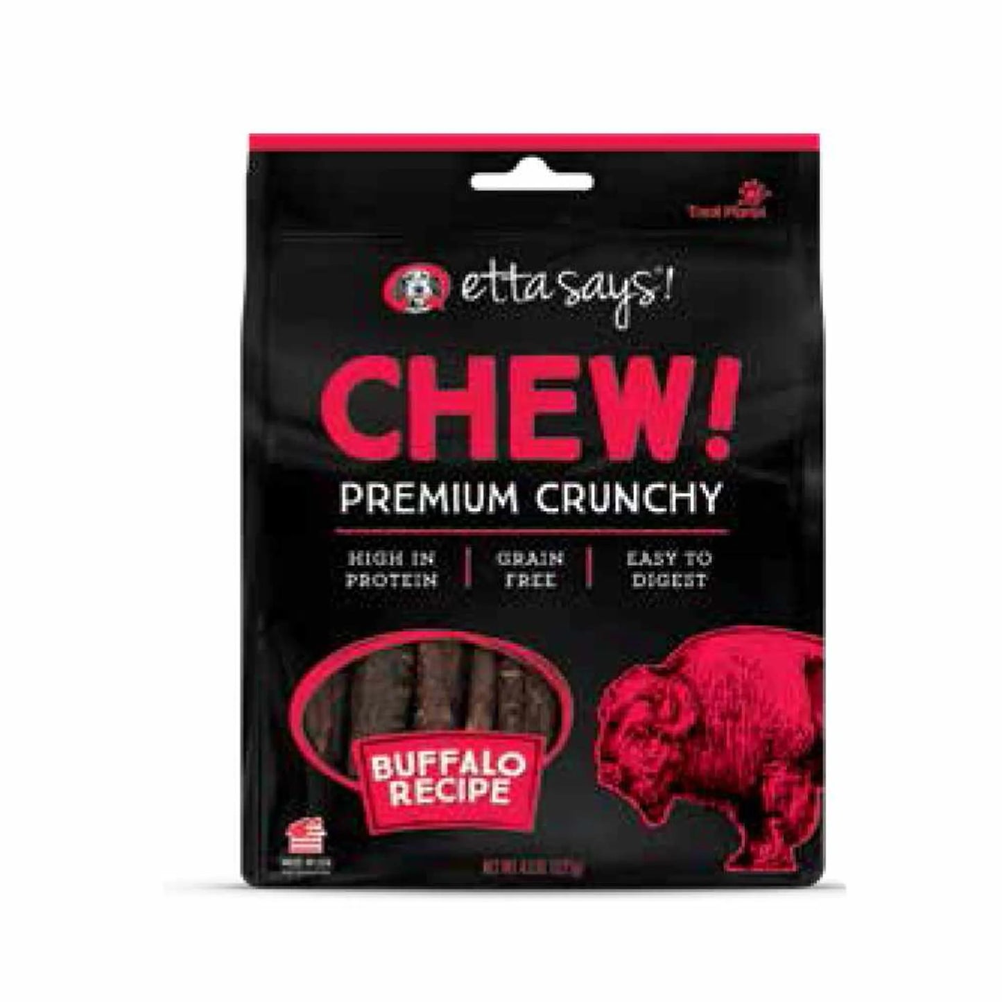 Etta Says! Buffalo Dog Chews | Rawhide & Buffalo | Long-Lasting Crunch, 4.5oz
