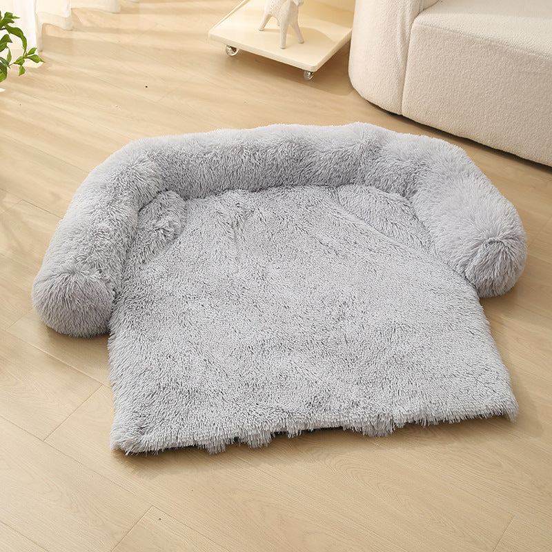 Pet Sofa Cushion | Plush Cloth Design | Warm & Cozy Bed for Dogs, S–XL