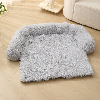 Pet Sofa Cushion | Plush Cloth Design | Warm & Cozy Bed for Dogs, S–XL