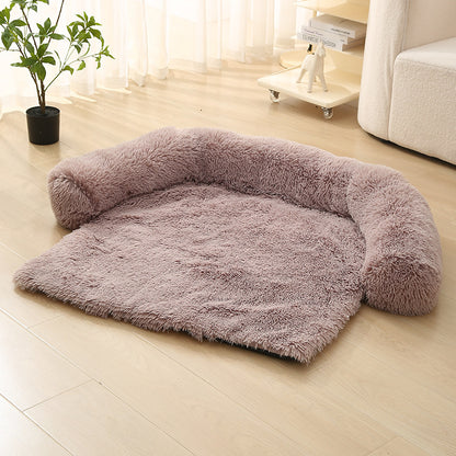 Pet Sofa Cushion | Plush Cloth Design | Warm & Cozy Bed for Dogs, S–XL