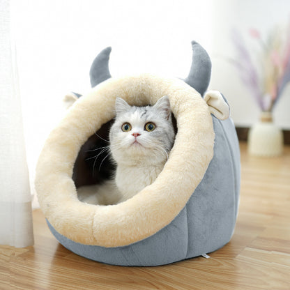 Cat House Villa | Plush Cozy Design | Comfortable Home for Cats, M/L/XL
