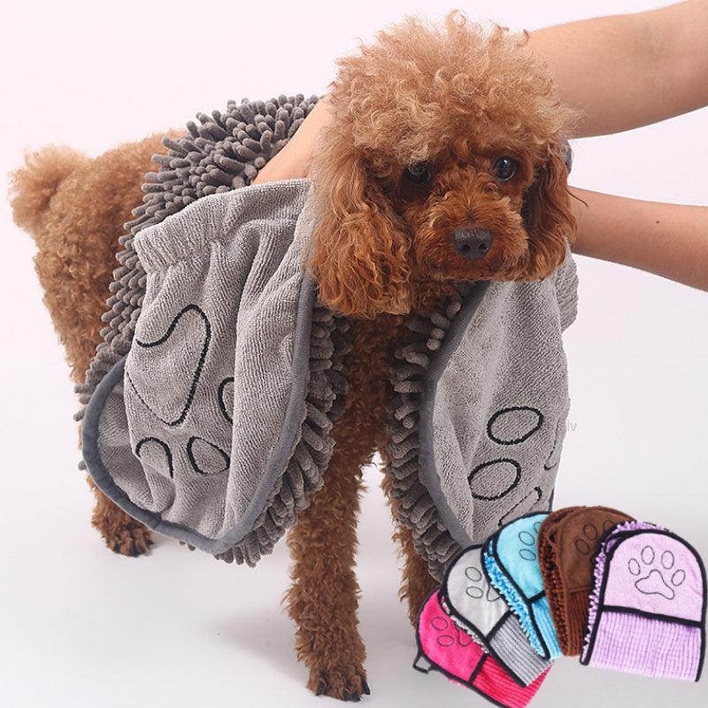 Pet Bath Towel | Chenille Material | Super Absorbent & Quick Dry, 62×23cm