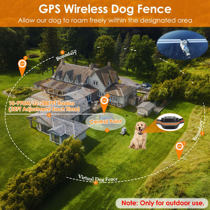 Dog GPS Tracker | ABS & PU Design | Wireless Portable Fence & Accurate Location, 59cm