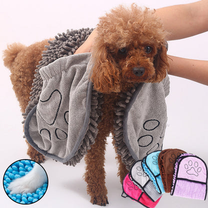 Pet Bath Towel | Chenille Material | Super Absorbent & Quick Dry, 62×23cm