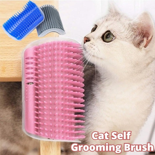Cat Grooming Brush | Plastic & Catnip Design | Self-Grooming Wall Mount | 9×13cm