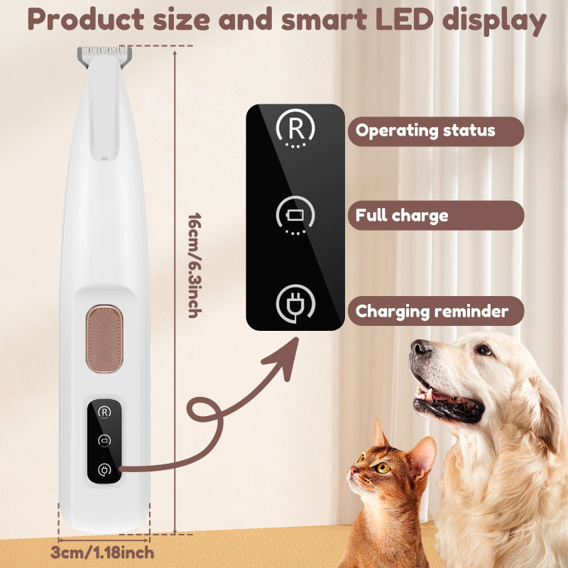 Pet Paw Trimmer | ABS Design | Waterproof LED Dog Nail Clipper, 16×3cm