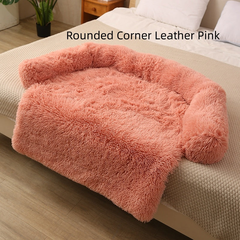 Pet Sofa Cushion | Plush Cloth Design | Warm & Cozy Bed for Dogs, S–XL