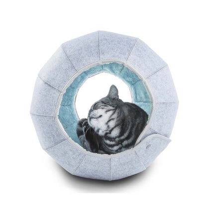 Cat Tunnel Toy | Felt Cloth Design | Foldable & Interactive Play, 41×38×28cm