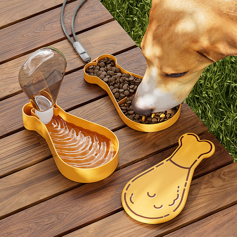 Portable Pet Feeder | Food-Grade PP Design | 2-in-1 Water & Food Dispenser, 200ml