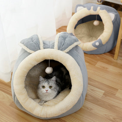 Cat House Villa | Plush Cozy Design | Comfortable Home for Cats, M/L/XL