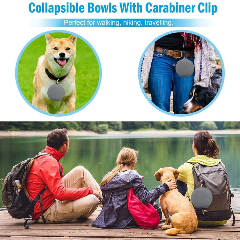 Portable Double Pet Bowl | TPE & Folding Silicone | Travel-Friendly, 16×4.5×18cm
