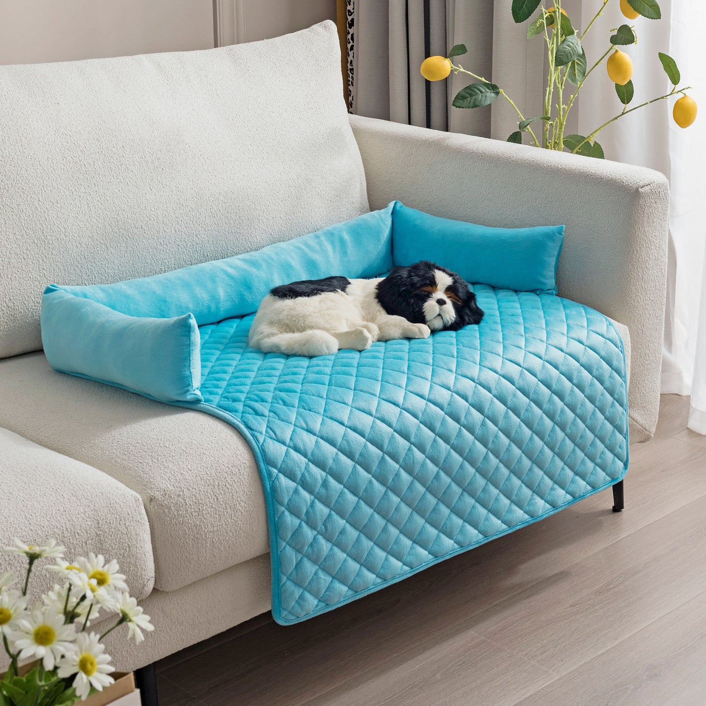Plush Sofa Cushion for Pets | Curved Design | Warm & Protective