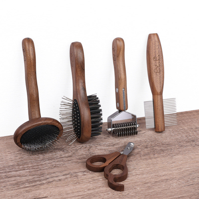 Pet Grooming Comb Set | Wood Design | Complete Grooming Kit for Dogs & Cats