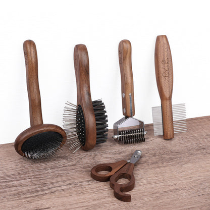 Pet Grooming Comb Set | Wood Design | Complete Grooming Kit for Dogs & Cats
