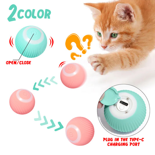 Cat Rolling Ball Toy | Plastic Design | Interactive AI & Smart Play, 43mm