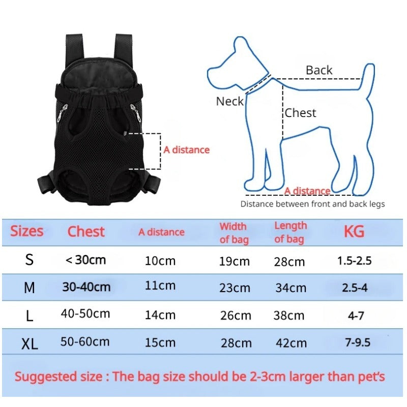 Pet Carrier Backpack | Breathable Nylon Design | Adjustable Front-Facing Travel Bag, S–XL