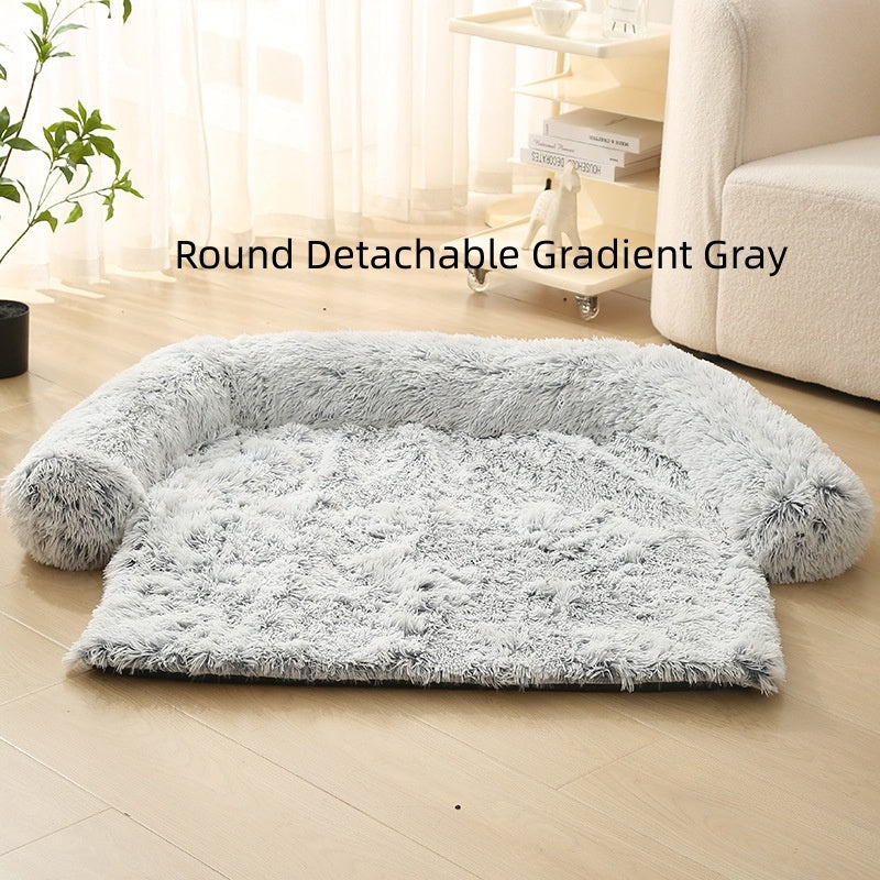 Pet Sofa Cushion | Plush Cloth Design | Warm & Cozy Bed for Dogs, S–XL
