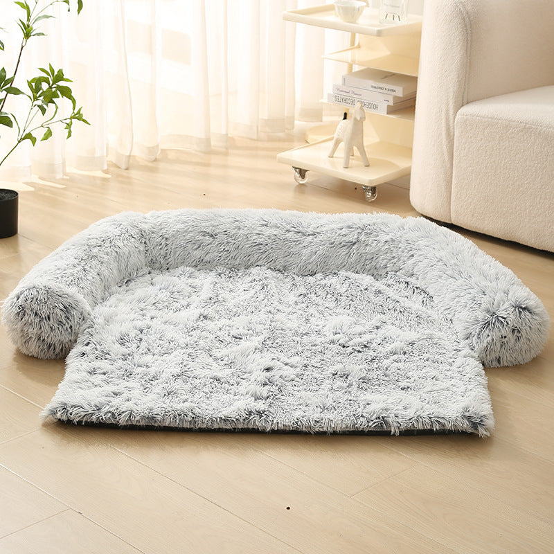 Pet Sofa Cushion | Plush Cloth Design | Warm & Cozy Bed for Dogs, S–XL