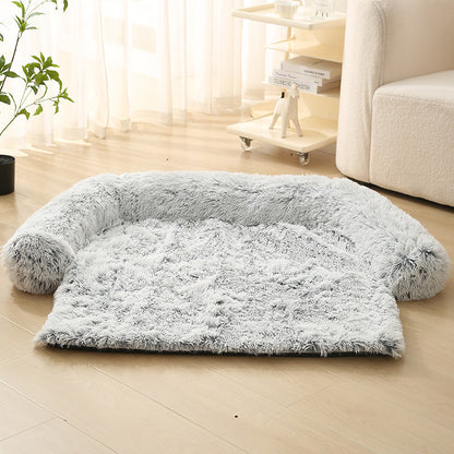 Pet Sofa Cushion | Plush Cloth Design | Warm & Cozy Bed for Dogs, S–XL