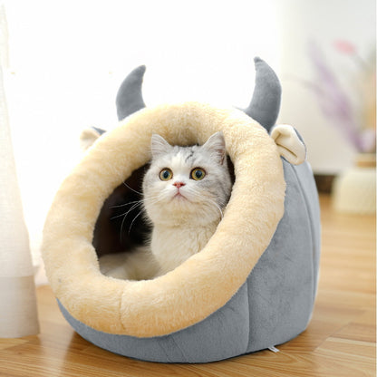 Cat House Villa | Plush Cozy Design | Comfortable Home for Cats, M/L/XL