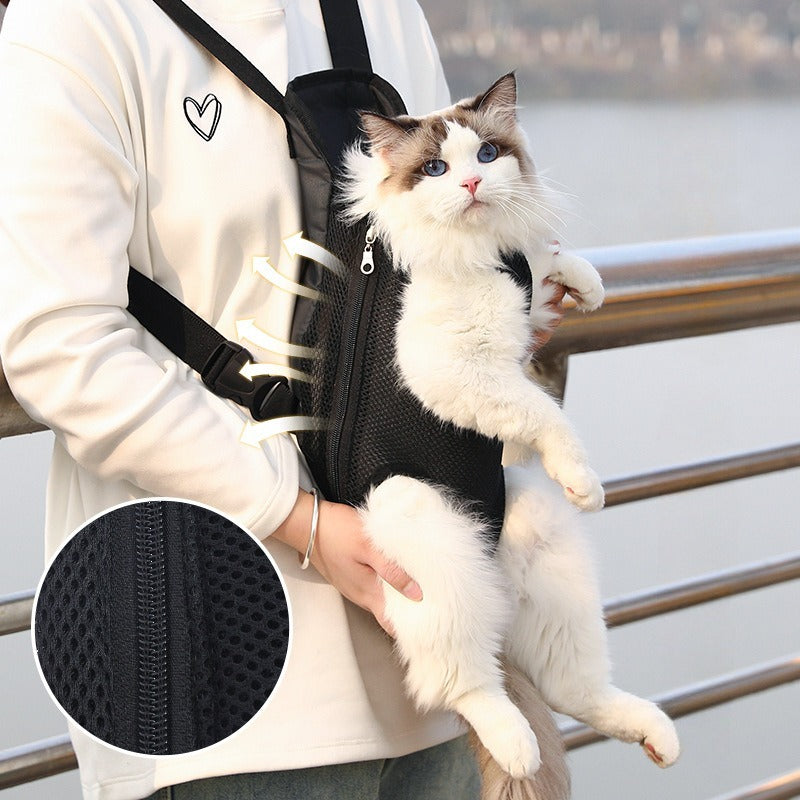 Pet Carrier Backpack | Breathable Nylon Design | Adjustable Front-Facing Travel Bag, S–XL