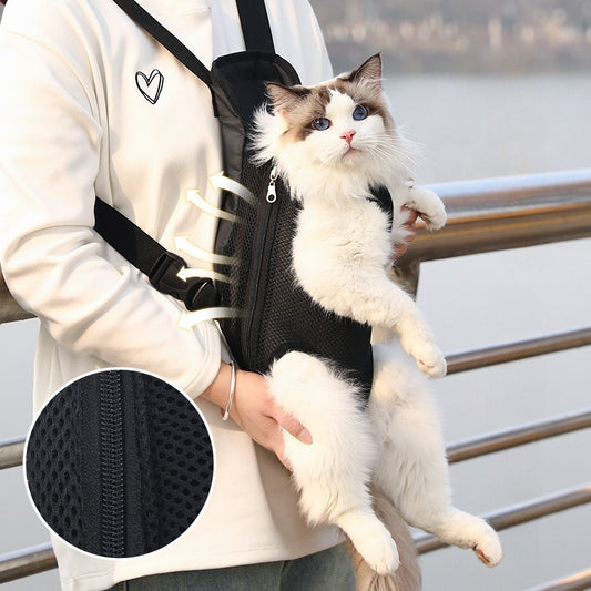 Pet Carrier Backpack | Breathable Nylon Design | Adjustable Front-Facing Travel Bag, S–XL