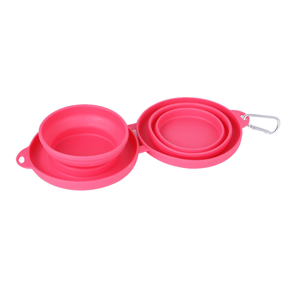 Portable Double Pet Bowl | TPE & Folding Silicone | Travel-Friendly, 16×4.5×18cm