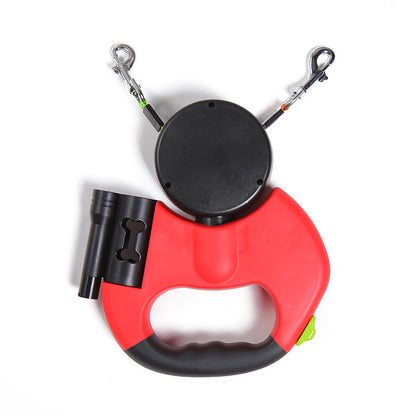 Dual Retractable Dog Leash | ABS Design | Reflective & Durable, 3M per Leash