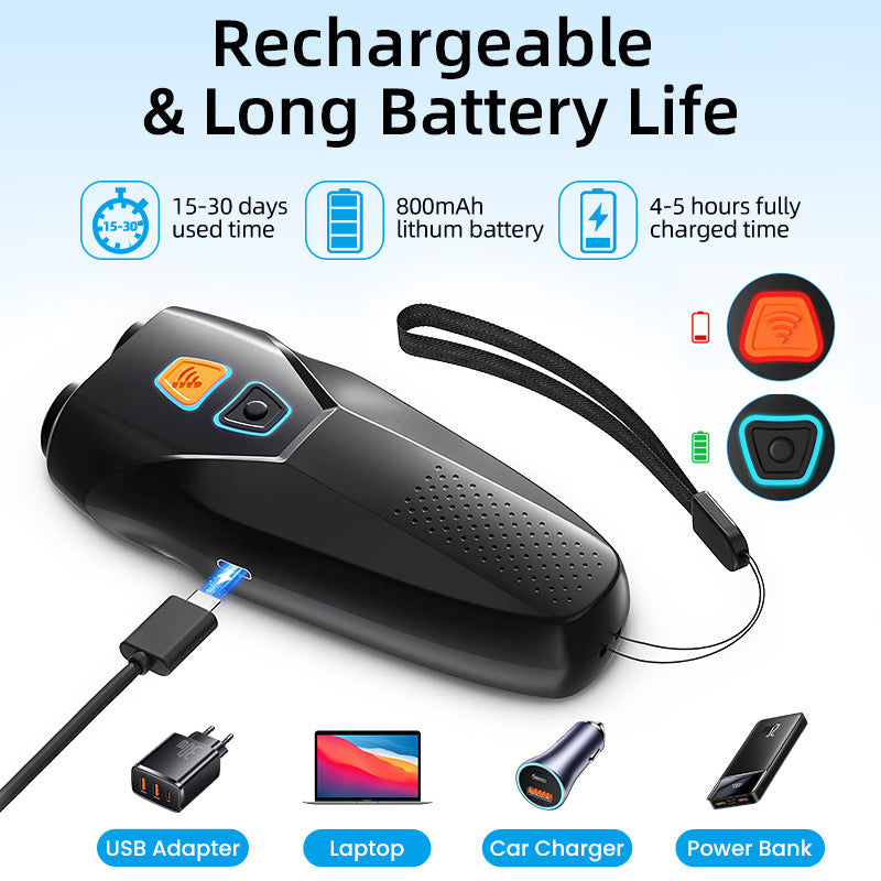 Ultrasonic Dog Repeller | Plastic Design | Stop Bites Instantly & Double-Head Safety, Range 16.5ft