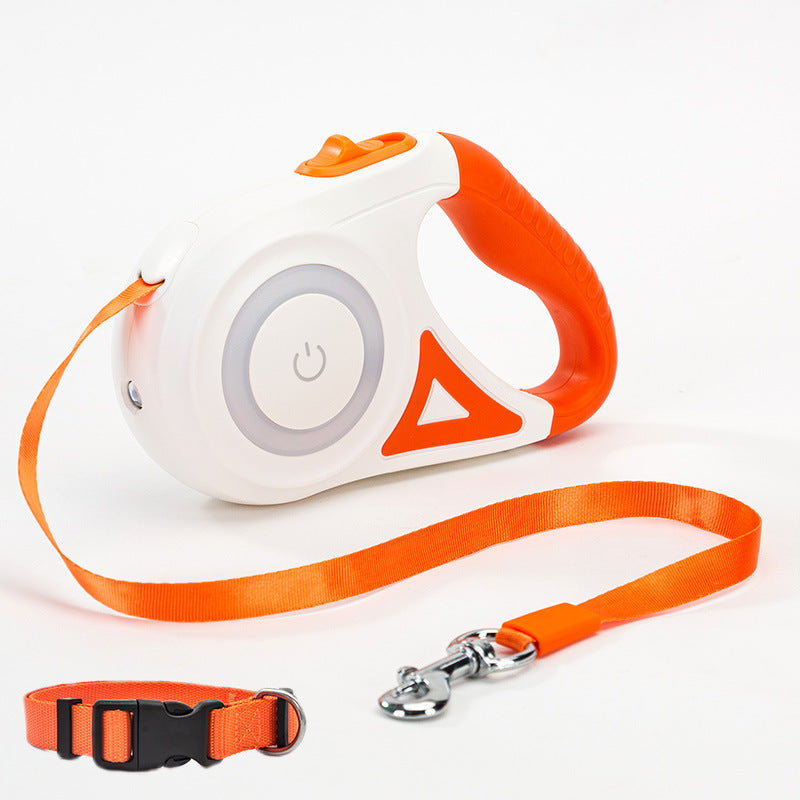 Dog Leash with Collar | ABS Explosion-Proof Design | Retractable & Durable